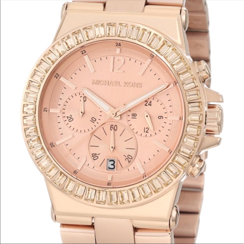 🆑Michael Kors Rose Gold Baguette Watch